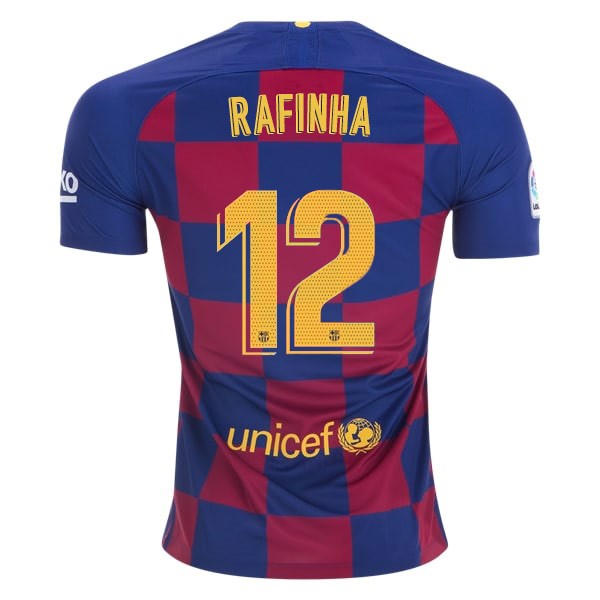 Maillot Football Barcelone NO.12 Rafinha Domicile 2019-20 Bleu Rouge